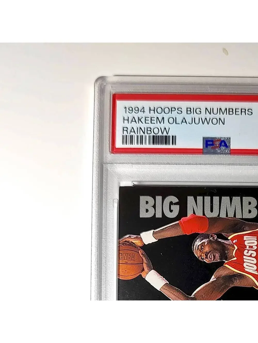 Hakeem Olajuwon 1994 NBA Hoops Big Numbers #BN3 Rainbow PSA 7 NM